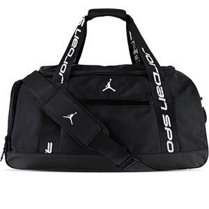 Jordan Black Duffel Bag with White Accents